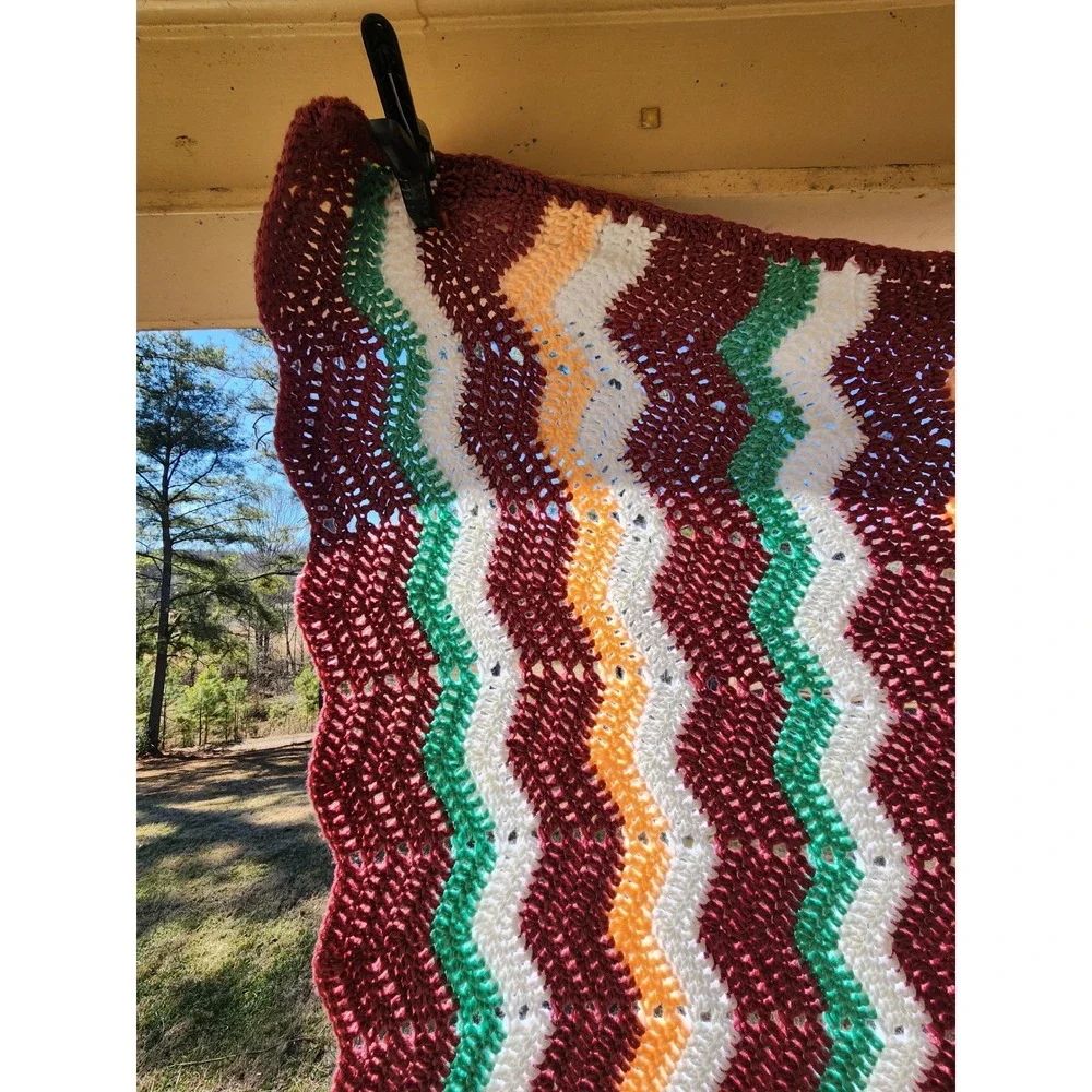 Handmade crochet throw